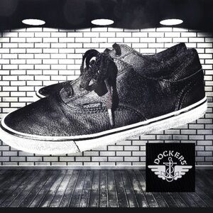 Dockers Black and faux Leather Men's Sneakers